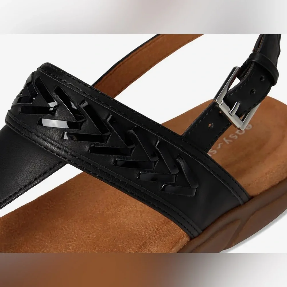 Easy Spirit Monte black patent sandals women’s 7 NEW